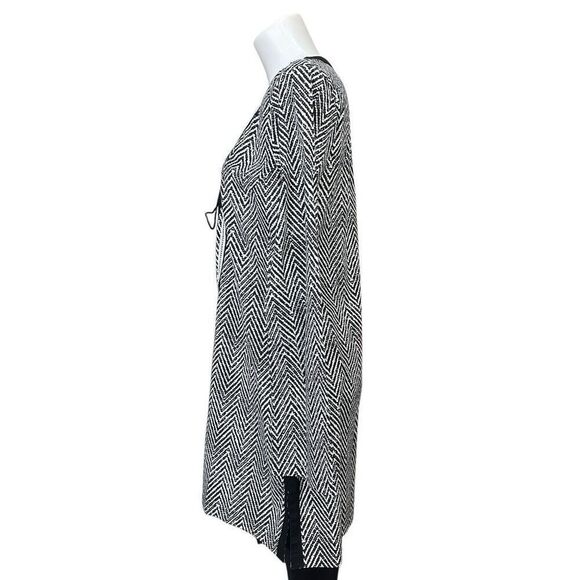 Athleta Herringbone Aztec Kimssa Black White Tunic Swim Cover Up Size Large - Picture 5 of 10